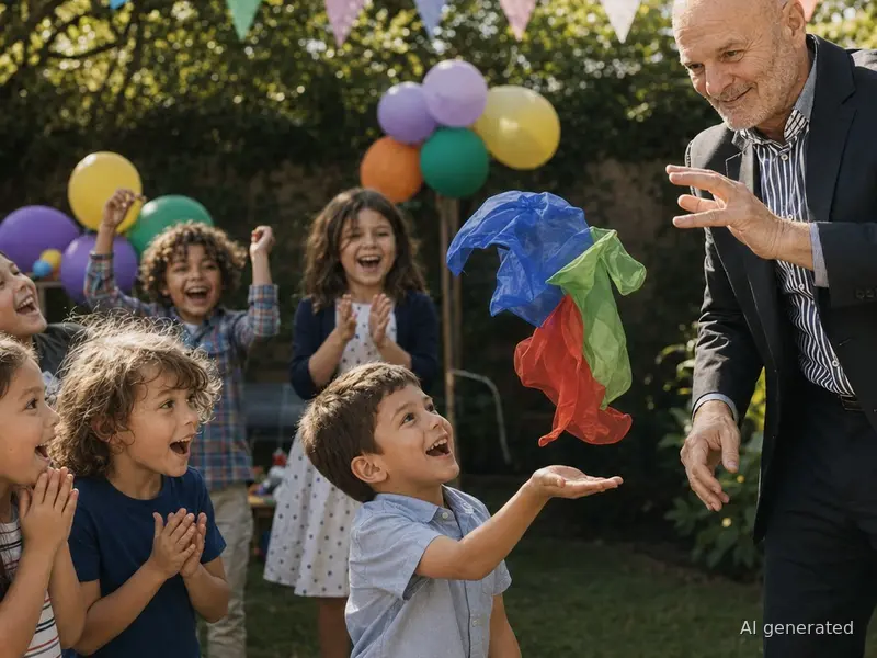 Kinderzauberer beim Kindergeburtstag